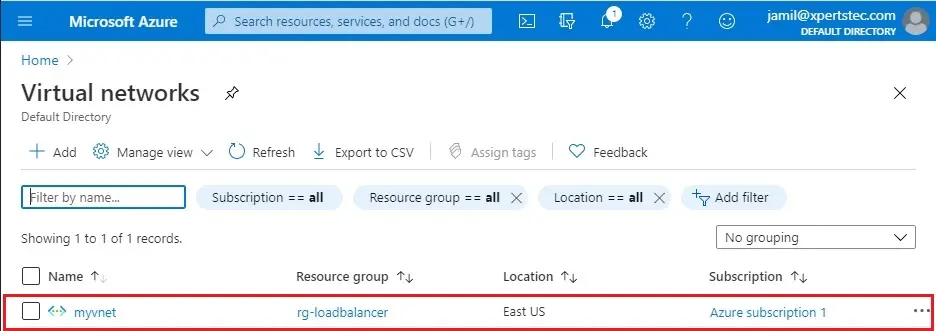 azure create network virtual