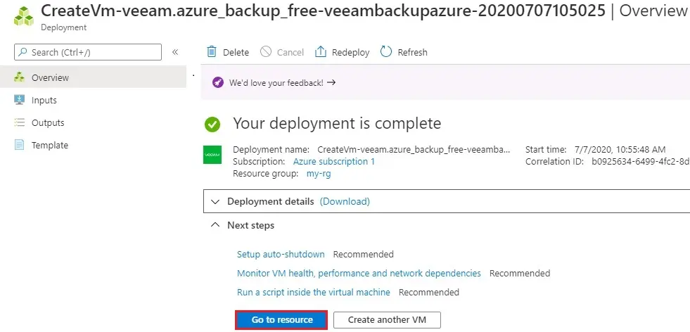 azure go to resource