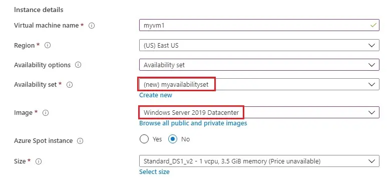 azure instance details