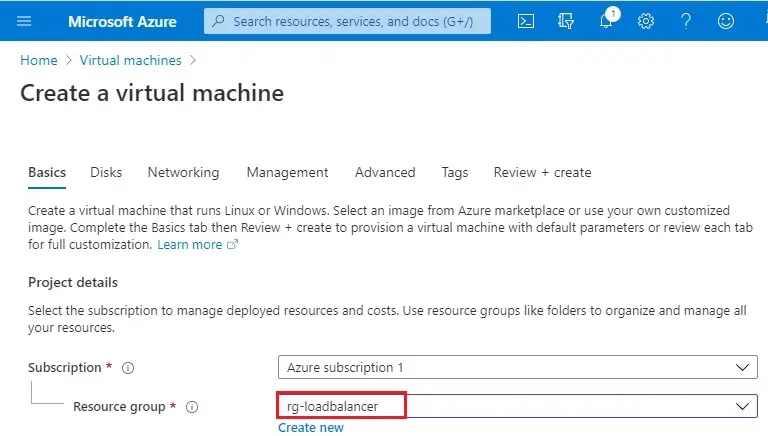 azure new vm wizard