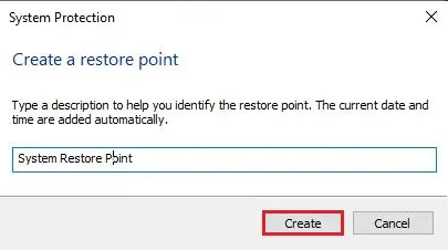 create a restore point