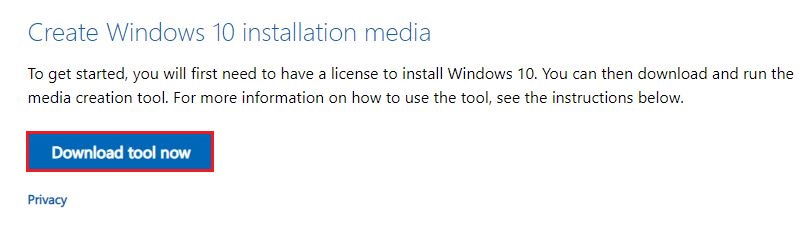 media creation tool for windows 10
