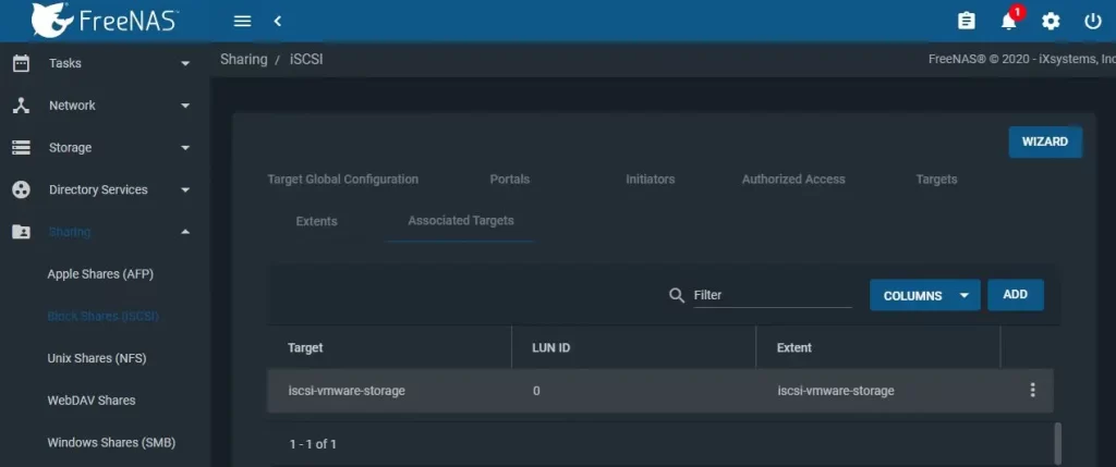 freenas block iscsi sharing