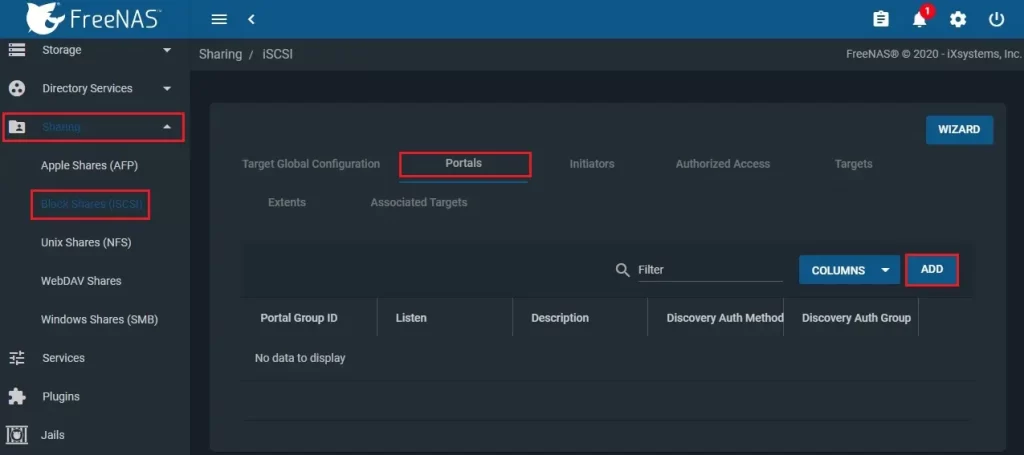 freenas block share iscsi