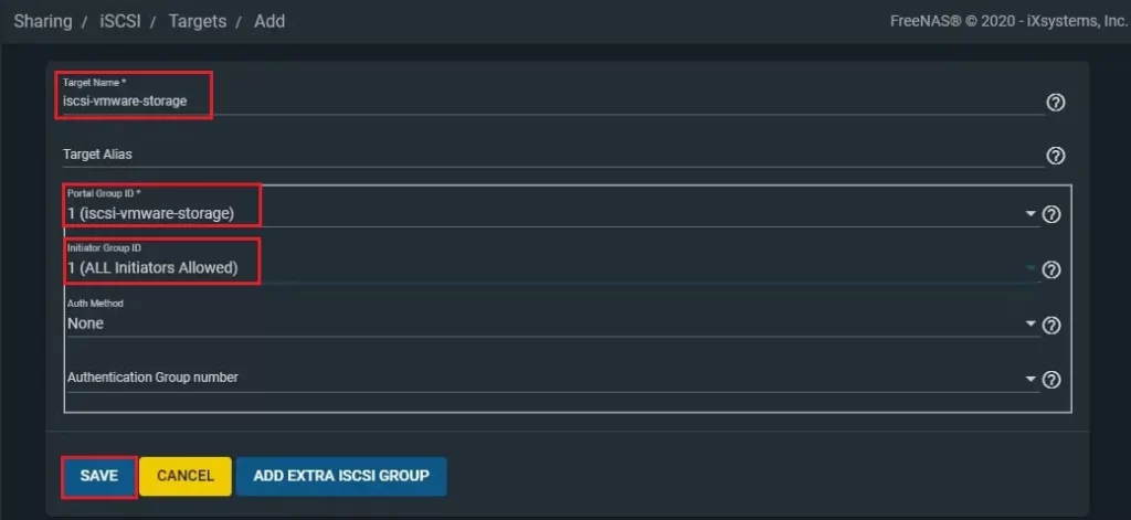 freenas sharing iscsi targets