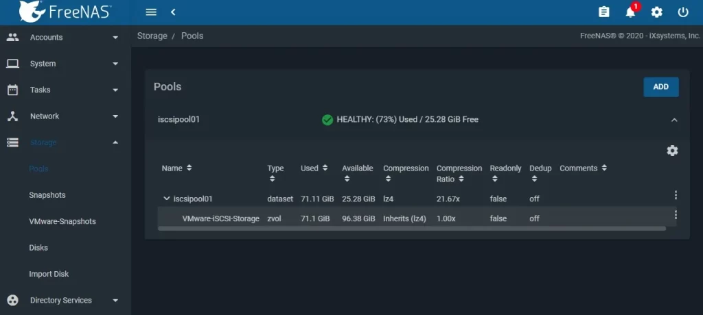 freenas storage pools