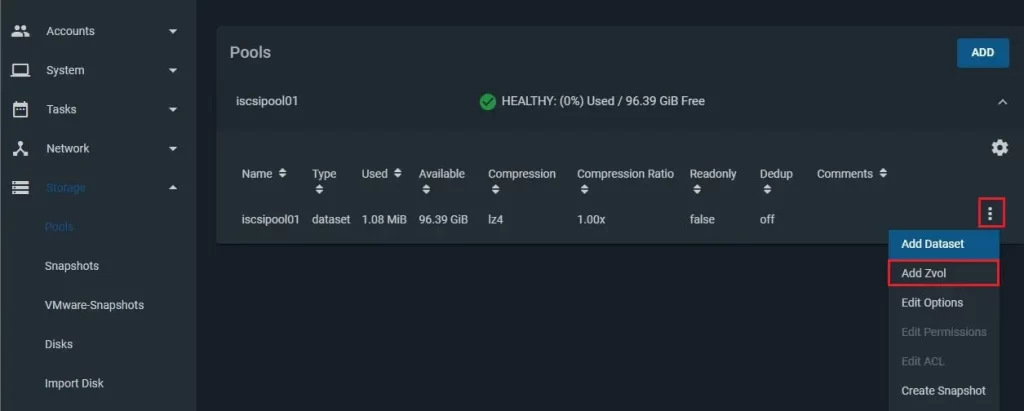 freenas storage pools