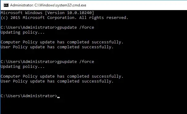 Windows 10 gpupdate не работает