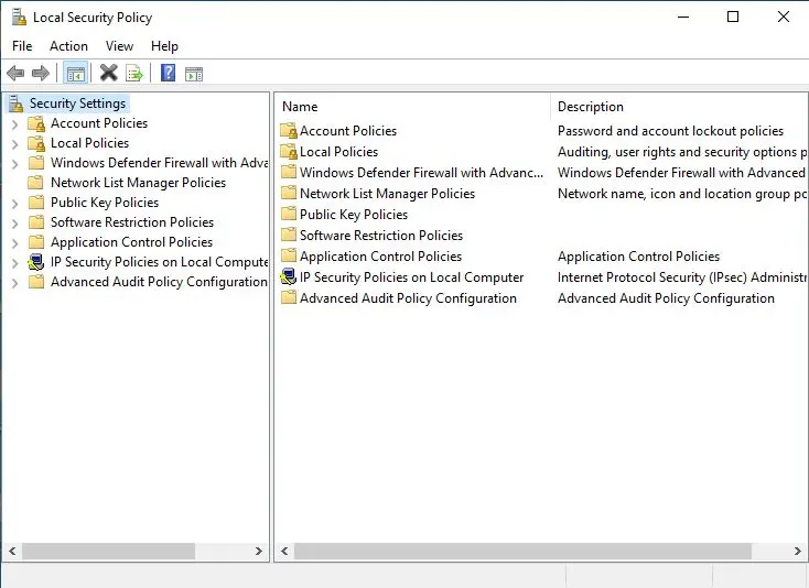 local security policy