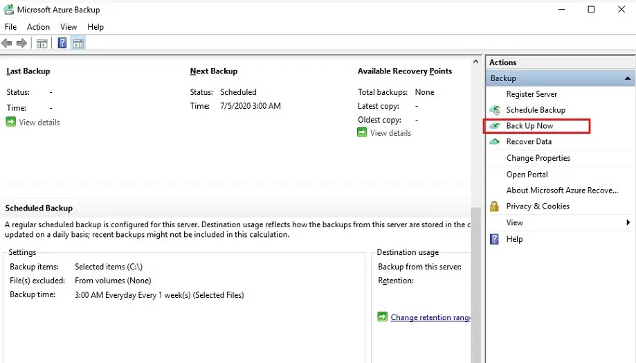 microsoft azure backup agent