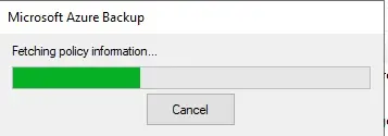 microsoft azure backup fetching
