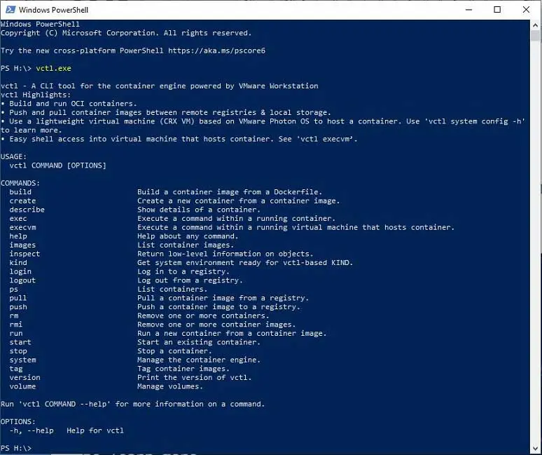 powershell vctl