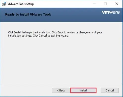 ready to install vmware tools