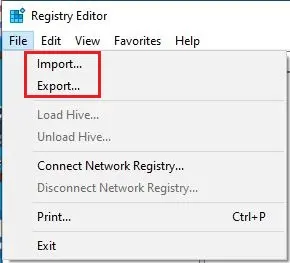 registry editor