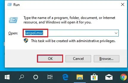 run command secpol.msc
