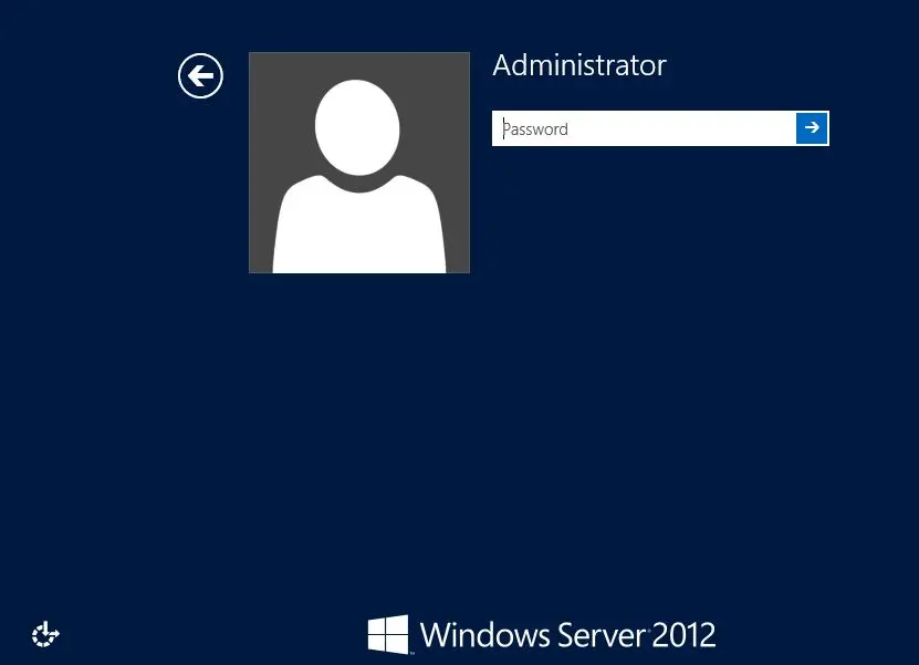 server 2012 login screen