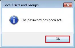 the password has been set