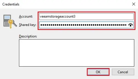 veeam add credential