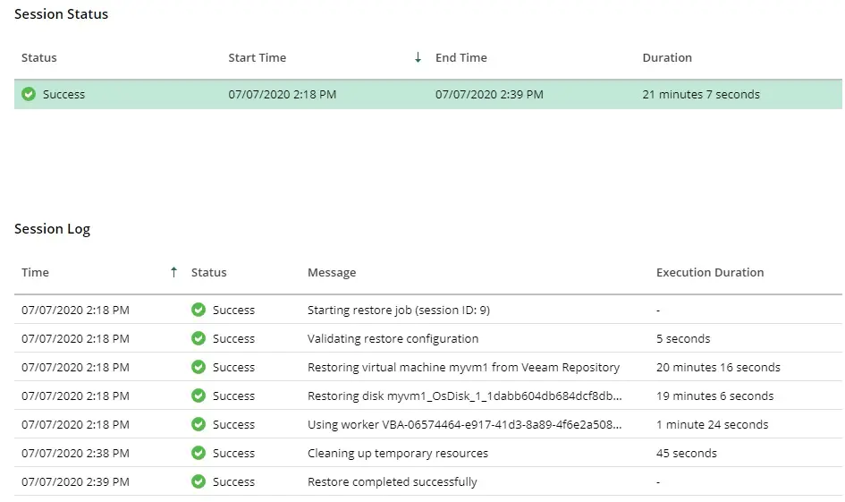 veeam backup session status