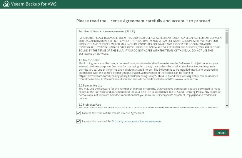 veeam for aws accept license