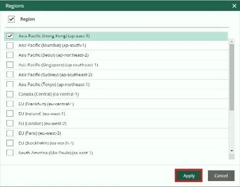 veeam for aws add policy regions-