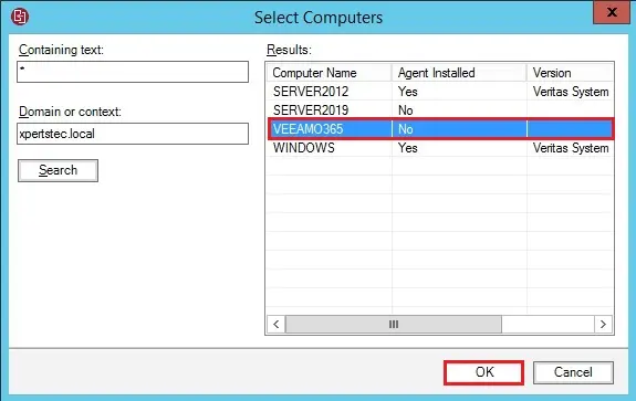 veritas recovery select computer