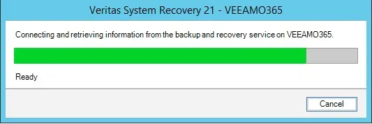 veritas system recovery connecting