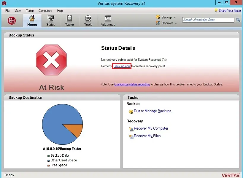 veritas system recovery console