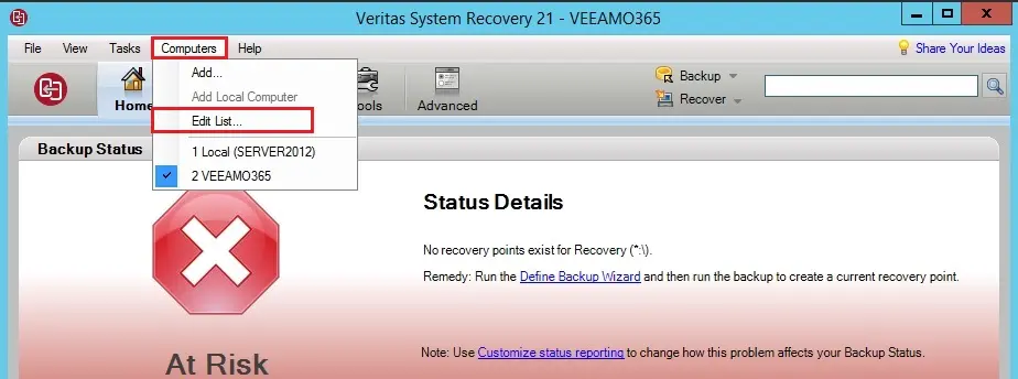 veritas system recovery home