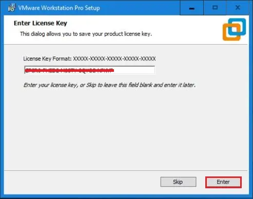 vmware workstation enter license key