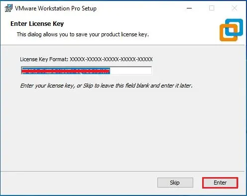 vmware workstation enter license key