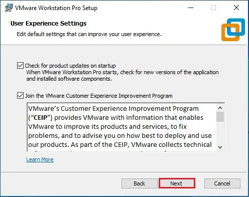 vmware workstation pro setup