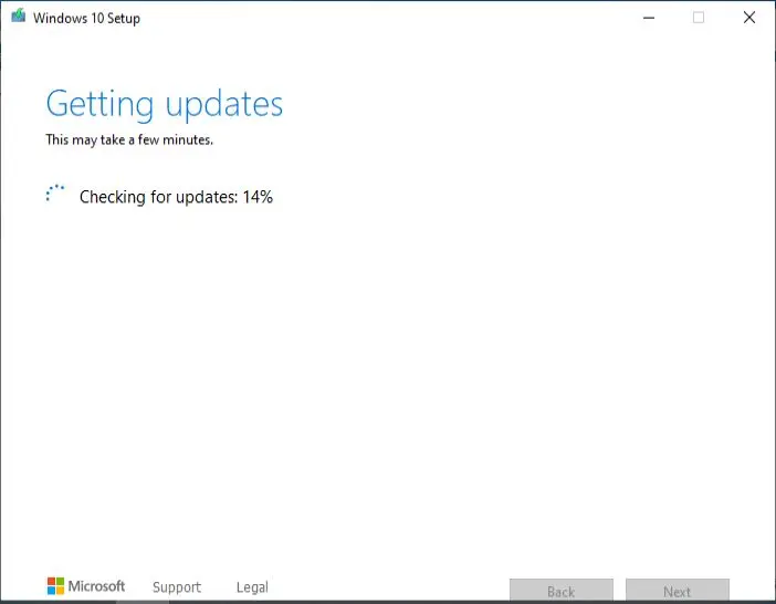 windows 10 setup getting updates-