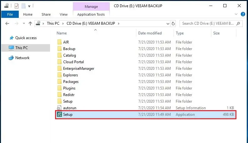 windows explorer veeam installer