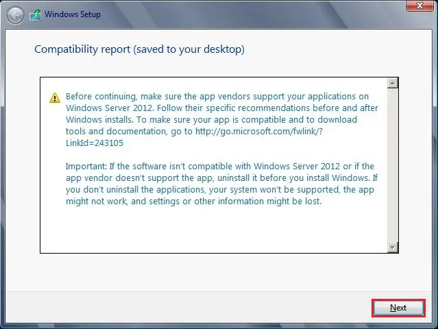 windows setup compatibility report