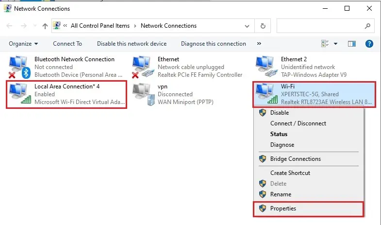 Network connections