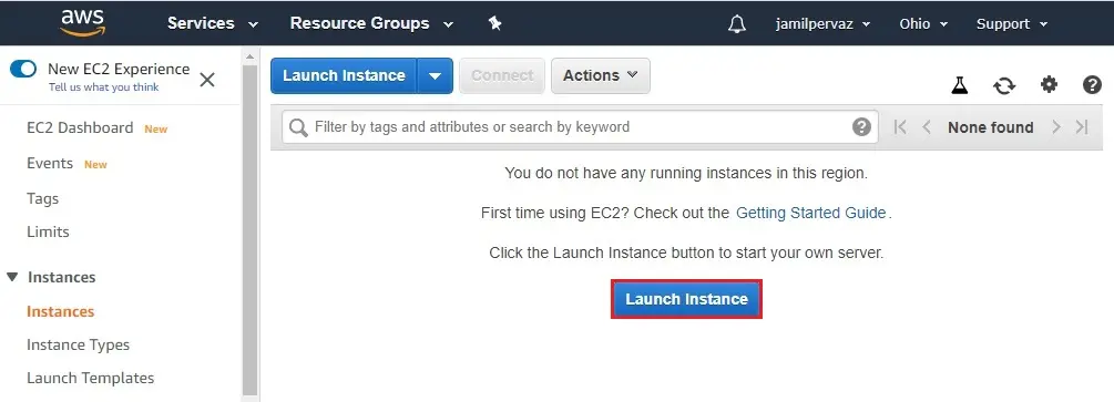 aws launch instance