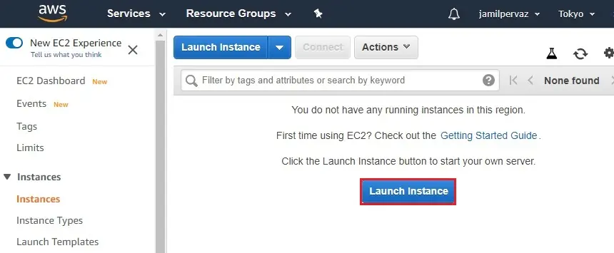 aws launch instance