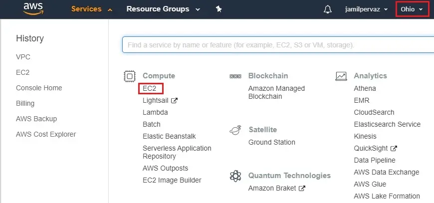 aws management console