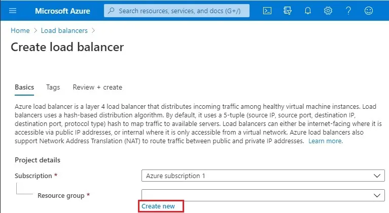 azure create load balancer