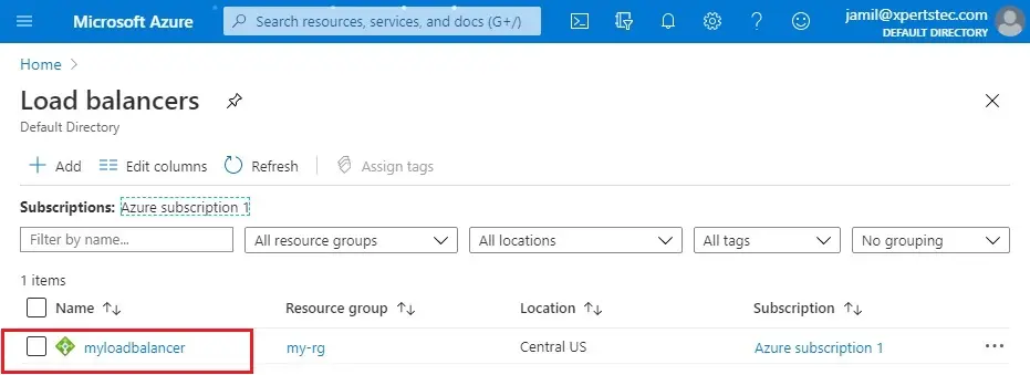 azure create load balancer