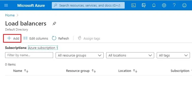 azure create load balancer