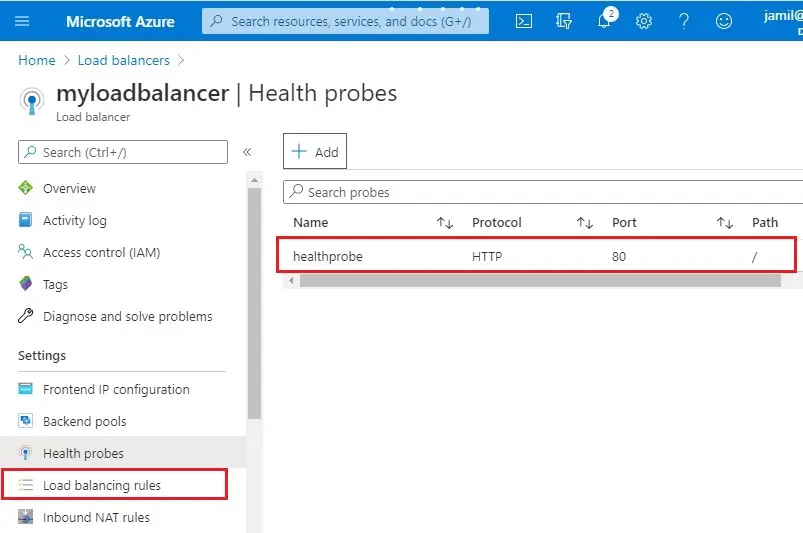 azure load balancer health probe