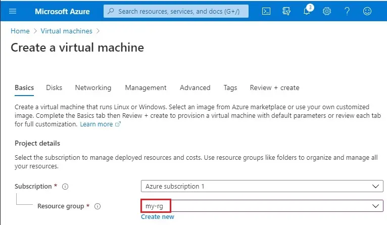 azure new vm wizard