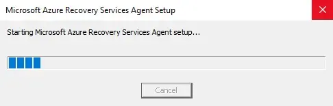 azure recovery service agent setup