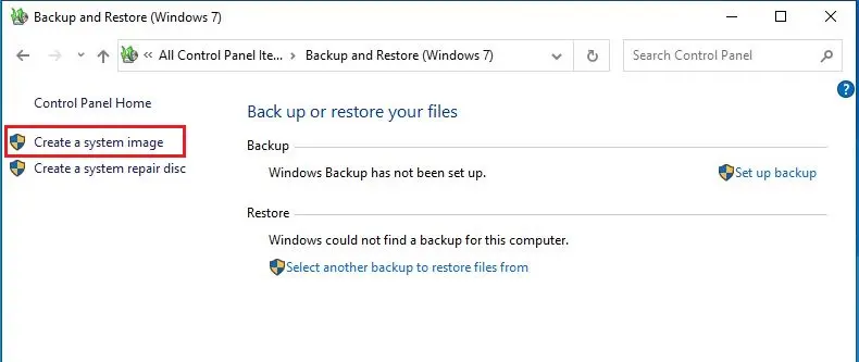 backup and restore (Windows 7)