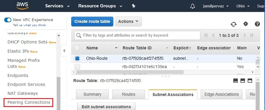 create route table