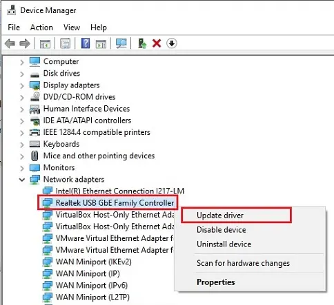 device manager update driver