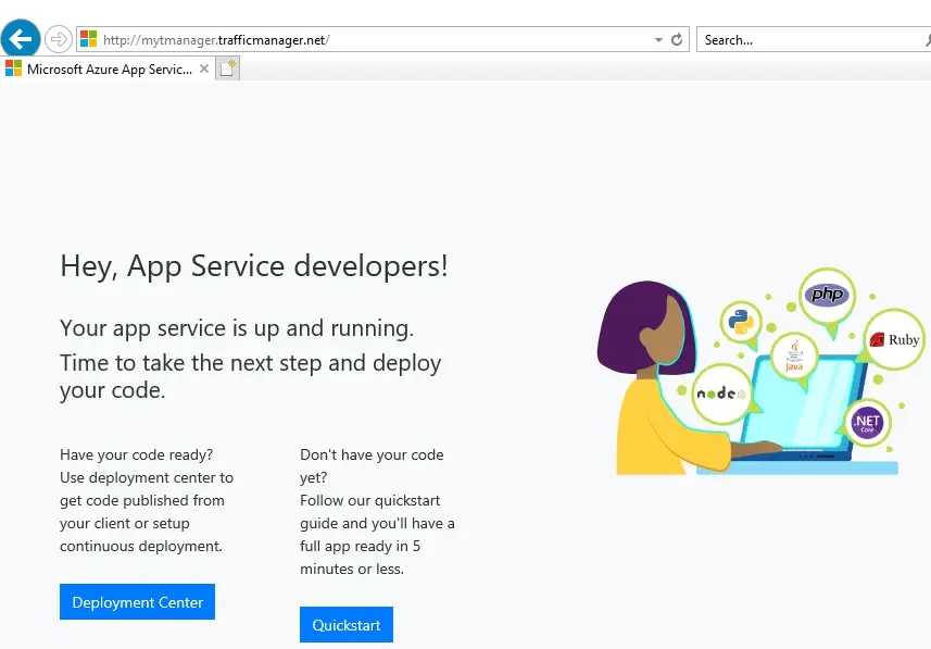 internet explorer azure app service