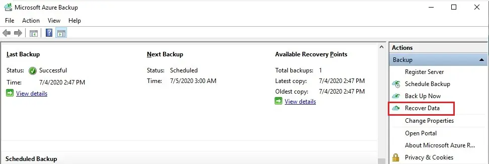 microsoft azure backup agent